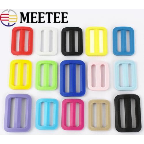 100/200pcs Meetee 25mm Plastic Curved Tri-Glide Slider Adjustable Ring Buckle Outdoor Backpack Strap Dog Collar Accessory