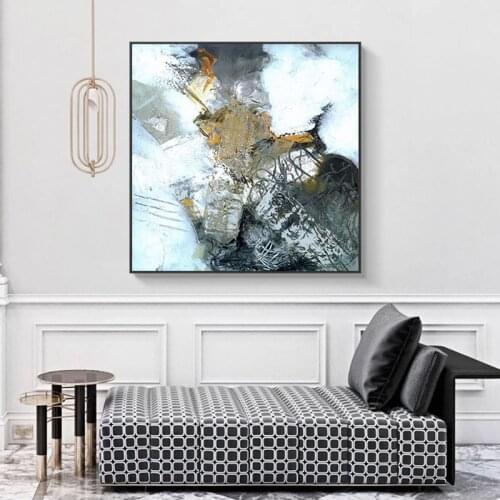 100% Hand Painted Oil Painting Abstract pictures Wall Art Handmade Grey Oil Painting Canvas Art for Living Room Wall Decoration