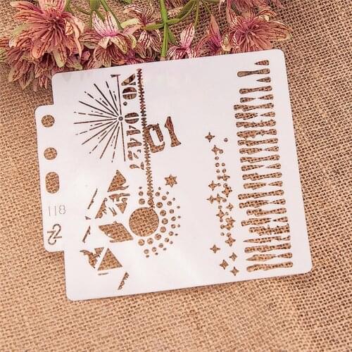 14*13CM Numbering Shield DIY Cake Scrapbook Stencils Hollow Embellishments Printing Lace Ruler Valentines Day Cover Template