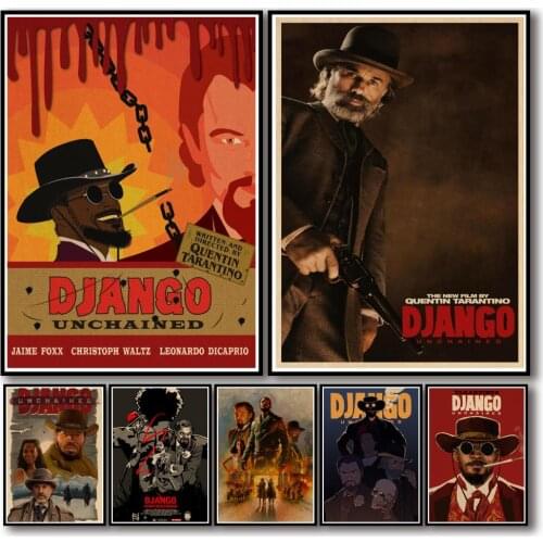 37 Designs Quentin Movie Django Unchained Kraftpaper Poster Alternative Painting Wall Sticker for Coffee House Bar