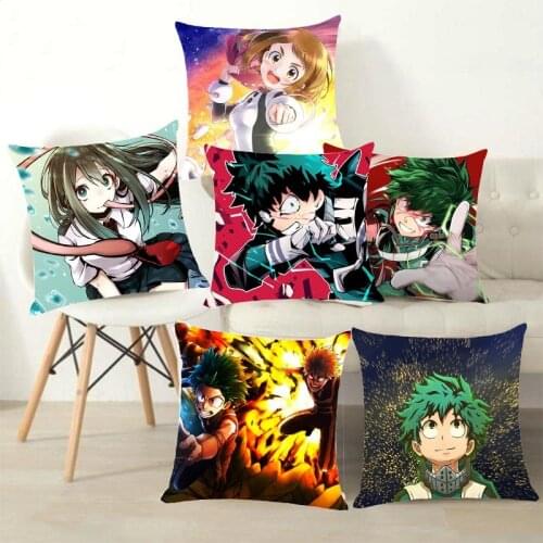 45CM No pillow core comic My Hero Academia Midoriya Izuku deku Printed Pillows Cover Soft Decorative Pillow case Gift Pillowcase