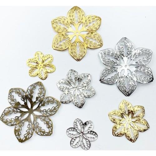 Metal Filigree Flowers Jewelry Accessory DIY Components Findings For DIY Jewelry