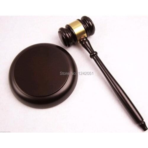 Wooden Handcrafted Wood Gavel Sound Block for Lawyer Judge Auction Sale