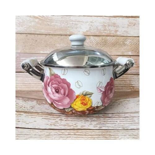 Enamel binaural pot enamel burning pot enamel thick soup pot stew pot enamel visual pot thickening