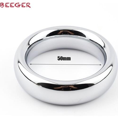 BEEGER Dia 50mm Stainless Steel Penis Ring Cock rings, Chrome Stainless Steel Cock Ring