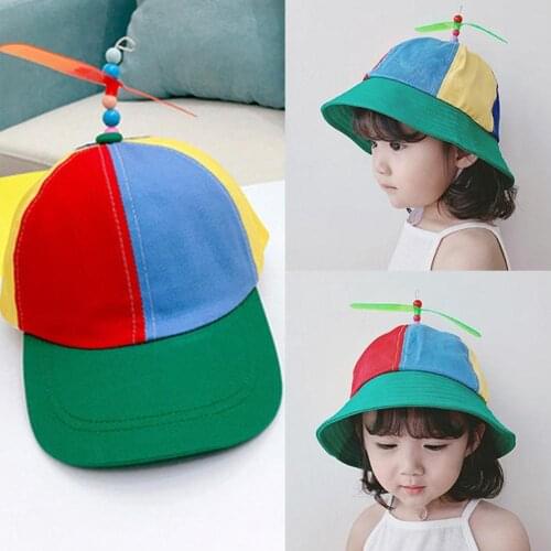 Creative Colorful Pinwheel Children Soft Breathable Anti-UV Sunshade Bucket Hat Outdoor Sport Baseball Cap Suitable For 2-4Y Kid