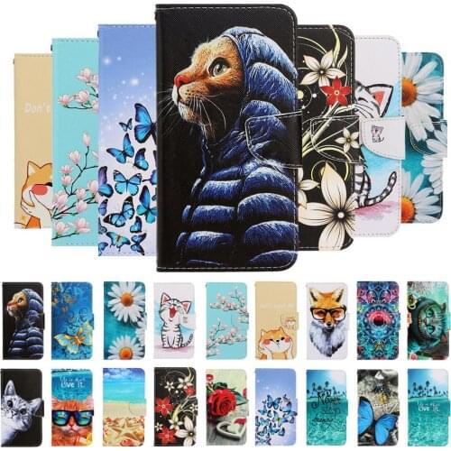 Cute Painted Wallet Flip Case For iPhone 11 Pro Max SE 2020 X XR XS Max 8 7 6 6S Plus Phone Cases Fundas Leather Stand Cover
