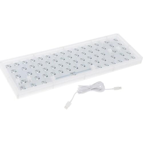 Layout Acrylic Transparent Case DIY Kit for 68 Keys Computer Keyboard ,Hot Swap, RGB Backlight Plug and Play Parts