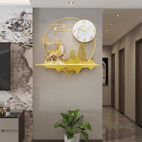 Wall Clock Living Room Household Fashion Clock Simple Modern Dining Room Decorative Watch Hanging Wall Light Luxury Silent