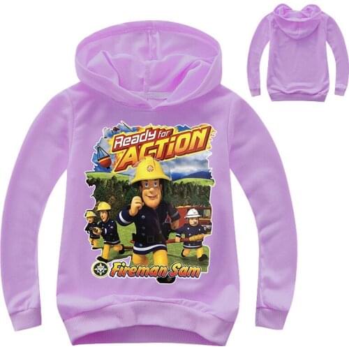 New Spring Autumn 3D Fireman Sam Hoodies for Teens Girls Sweatshirt Costume Cartoon Boys Long Sleeve Tshirt Kids Clothes 2-16Y