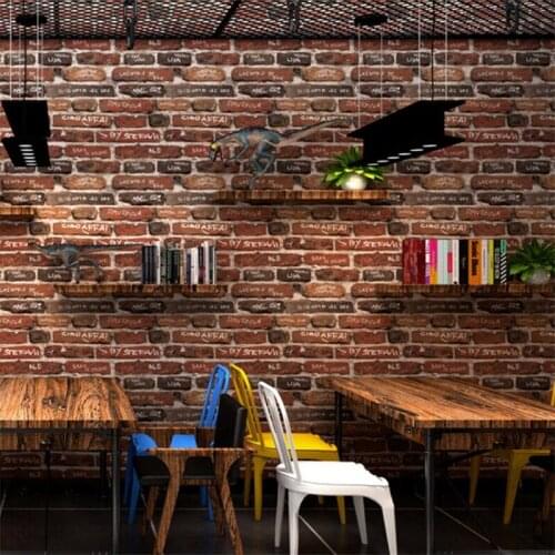 Wellyu Graffiti wallpaper personality English alphabet background wall industrial wind retro nostalgic brick wallpaper