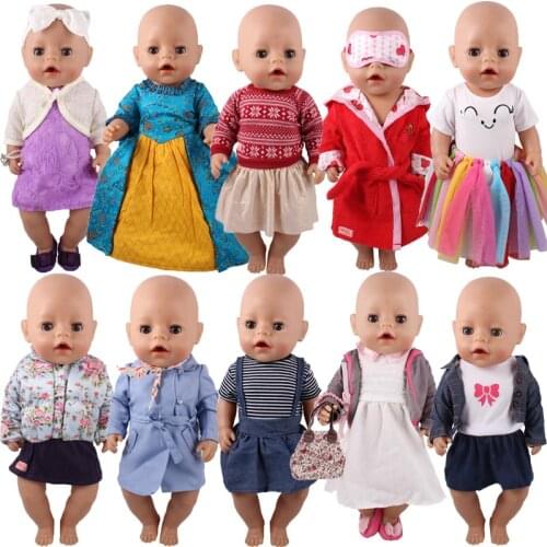 New Doll Clothes Suit Dress Wear Fit For 43cm Baby Born Doll Clothes,18 Inch Dolls Clothes And Accessories