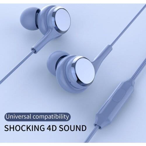 In-ear 3.5mm Wired Earphones Sports Earbuds 4D Stereo Headphones Music Headsets with Built-in Microphone for IOS Android Phones