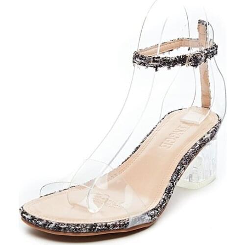 Sandals Women Transparent Flats Shoes Large Size Female Clear Shoes Ladies Roman Beach Sandalias Mujer