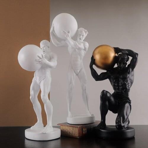 NORDIC CARRY BALL ABSTRACT FIGURE STATUE RESIN CRAFTS BODYBUILDING ART SCULPTURE HERCULES FIGURINES HOME OFFICE DECORATION R4099