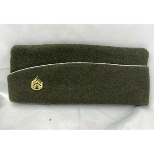 Tomwang2012. Ww2 Us Army OfficerS Garrison Cap Marine Corps Staff Sergeant Rank Golden badge