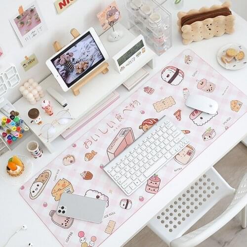 Oversized Pu Waterproof Mouse Pad Student Writing Pad Office Computer Desk Mat Cushion Desk Organizer with Calendar Cartoon