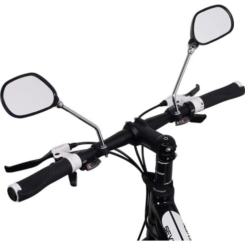A Pair Bicycle Glass Mirror Rear View Mirrors Wide Range Back Sight Reflector Angle Adjustable Glass Mirrors Bike Mirror