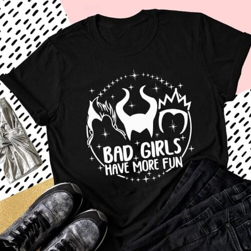 Bad Girls Have More Fun T-shirt Funny 90s Halloween Party Gift Tshirt Fashion Women Short Sleeve Graphic Witch Top Tee Shirt