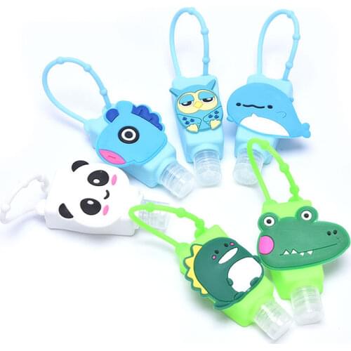 1Pcs 30ML Cartoon Trapezoid Bottle Cover Silicone Gel Case For Hand Sanitizer