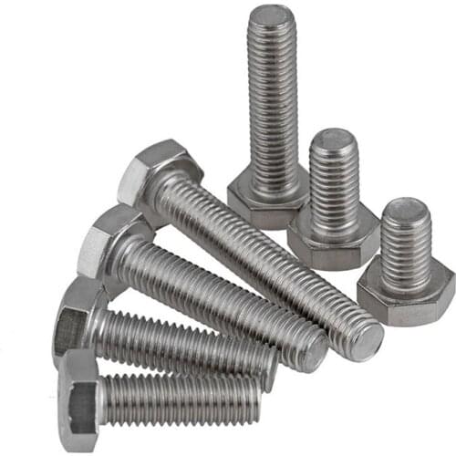 1pcs Full Thread Hex Bolts M10 M12 Hexagon Head Screws A4 Stainless Steel Fastener