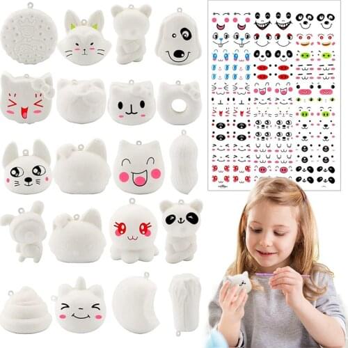 30Pcs/bag DIY Squeeze Toys Cream Scented Kawaii Simulation Lovely Food Squeezes Bread Toys Keychains Random Stickersfor Kids