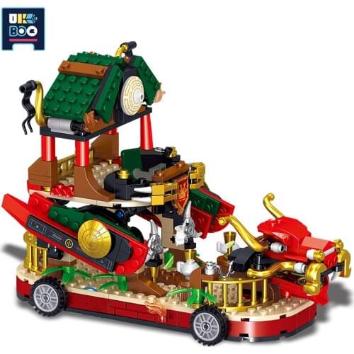 372pcs City Ninja Mobile Dragon Car Building Blocks Ninjaed Vehicle Model Weapon Figure Assemble Bricks Toys For Children Boys