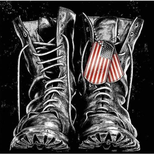 5D DIY diamond painting military shoes mosaic pattern cross stitch square rhinestone crafts home decoration wall art mural