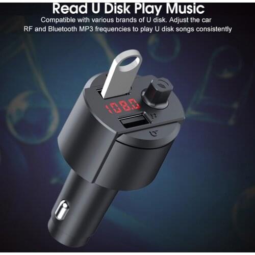 Quick Charge Car Charger for Phone FM Transmitter Bluetooth Car Kit Audio MP3 Player Fast Dual USB Car Phone Charger