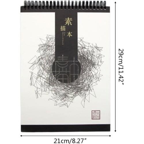 T3EE 50 Sheets A4 Paper Watercolor Sketch Book Notepad for Painting Drawing Diary Journal Notebook Sketchbook with Spiral Wire