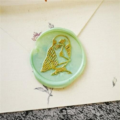 Owl letter wedding seal wax stamp head of Retro Wood Stamp Sealing Wax Seal Stamp Wedding Decorative sealing Stamp wax seals