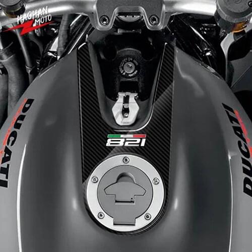 For Ducati Monster 821 2015-2017 3D Carbon-look Motorcycle Tank Pad Protector