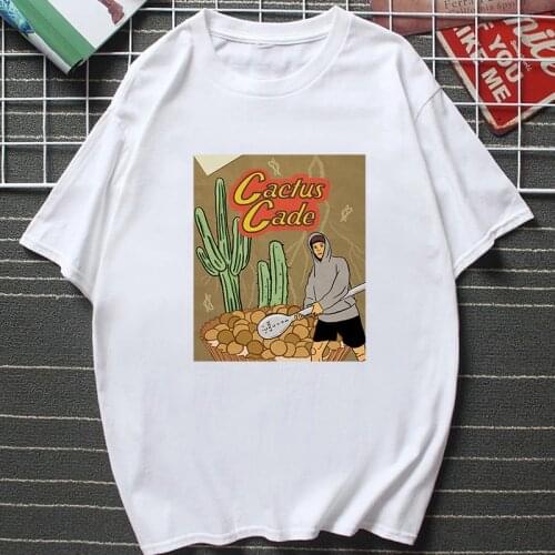 Travis Scott Cactus Jack Printing T-Shirt Women Fashion Creative Design Hip-hop Short-sleev Female Tops Cotton Oversized Tee