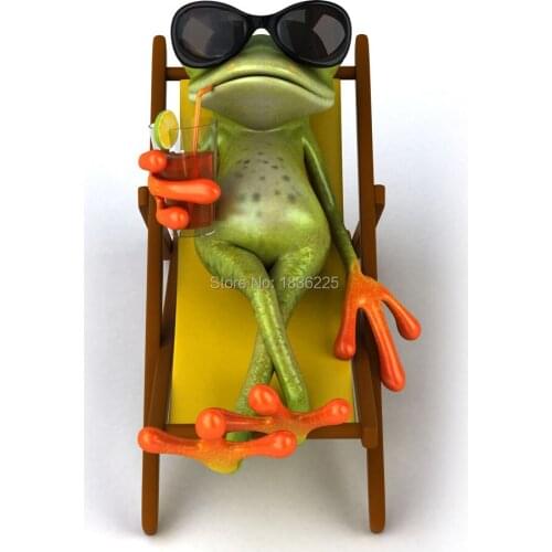 Art supplies handmade oil painting wall decoration wallpapers animal frog oil painting for kids bedroom decor living room