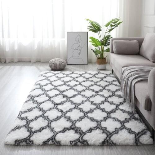 Nordic style tie-dyed living room carpet thickened bedside rug balcony decoration carpet high-density sponge non-slip rug