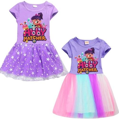 Abby Hatcher Toddler Girl Summer Clothes 2021 Dress for Girls Knee-Length Dresses for Girls 3 and 12 Years Old Big Girls Dress