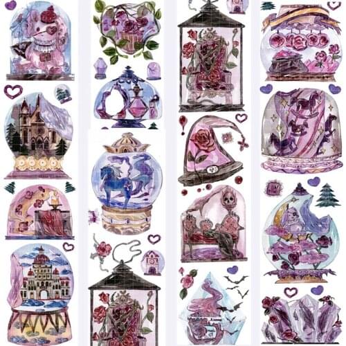 1 Loop 6cmx100cm Magic Crystal Ball Pet Journal Masking Tape Paper Special Oil Collage New