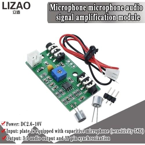 Microphone Pickup Microphone Amplifier Module Gain Adjustable Audio Amplifier Circuit AC Signal Amplifier Board