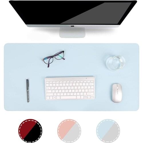 Multifunctional Office Desk Pad, Ultra Thin Waterproof PU Leather Mouse Pad, Dual Use Desk Writing Mat for Office/Home