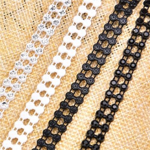 50yard 2rows Bling Diamond mesh Wrap ribbon black Rhinestone Mesh Roll Tape Tulle Crystal Ribbon cake wedding decoration