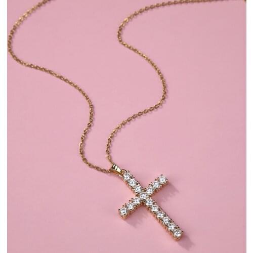 New 2021 Necklace for Women Stainless Steel Cross Girls Rhinestone Snake Pendant Choker Chains for Men necklace