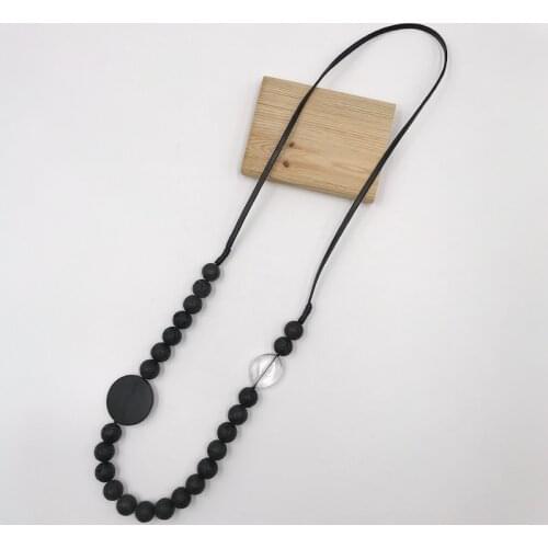 Kara&Kale Boho Fashion Jewelry Earthy Gothic PU Cord Natural Stone Wood Resin Bead Necklace Vintage Collares Long Necklace Women