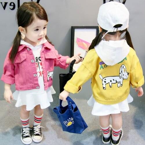 Cute Dog Spring Winter Letter Coat Outerwear Top Children Clothes School Kids Costume Teenage Girl Clothing High Quality