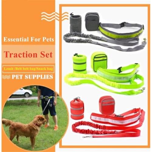 Pet Elastic Belt Running Dog Leash Set Hands Free Dog Leash Collar Pet Accessories Puppy Dog Harness Leash For Animals KO879924