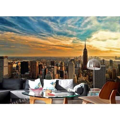 NY12 Custom Wallpaper Black and White Series Empire State Building in the Bluw Sky Wall Mural Living Room Bedroom Wallpaper