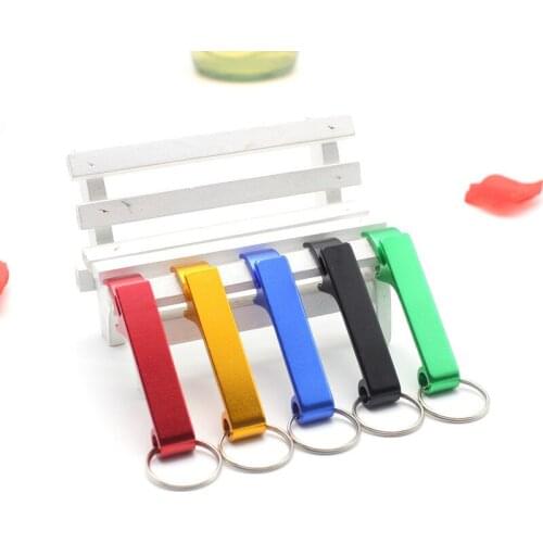 Portable beer bottle opener keychain aluminum beer bottle opener wedding party gift free custom LOGO