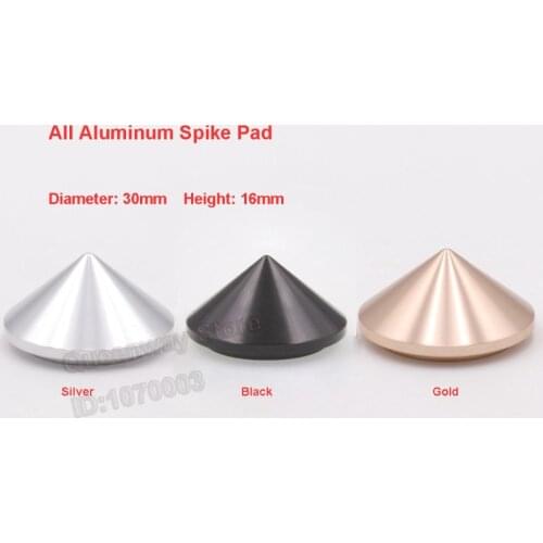 1Set/4PCS All Aluminum Spike Stand Feet Foot Pad Loudspeaker Amplifier Spike Shockproof Spike Pad 30*16mm
