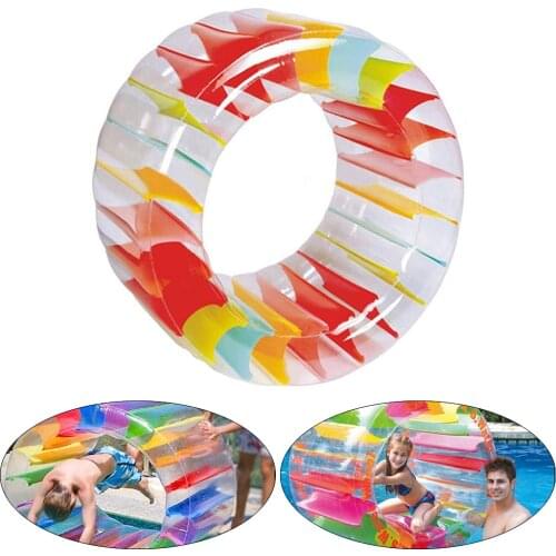Rainbow Roller Floating Water Wheel Inflatable Swimming Pool Toy for Kids