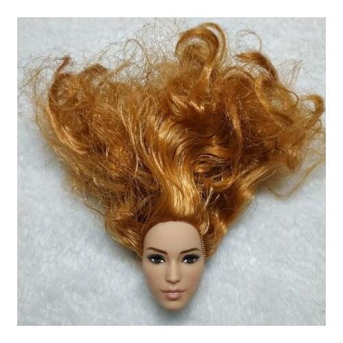 Black Gold Hair Rare Doll Head Thick Hair Good Makeup 1/6 Doll Head Toys Part Quality DIY Toy Princess Doll Accessories