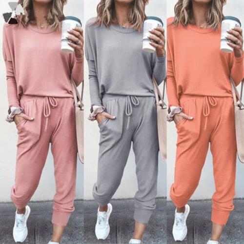 Women Suits Plus Size Two Piece Set Long Sleeve T-Shirt Pants Autumn Outfits Casual Loose Jogging Tracksuit Street Femme Set y2k